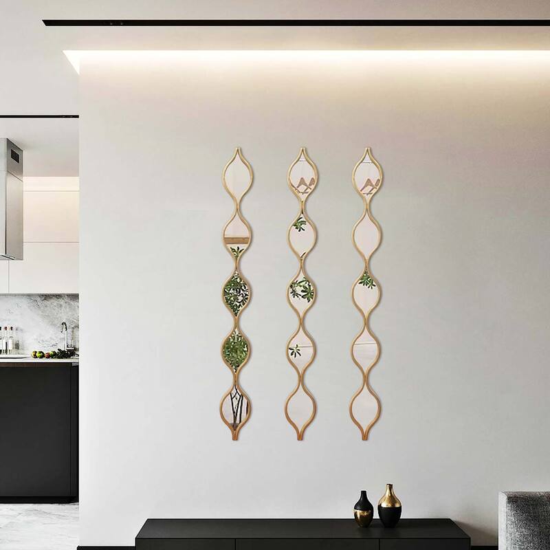 Modern Gold Teardrop Wall Mirror,47.25" H x 5.125" W Bed Bath